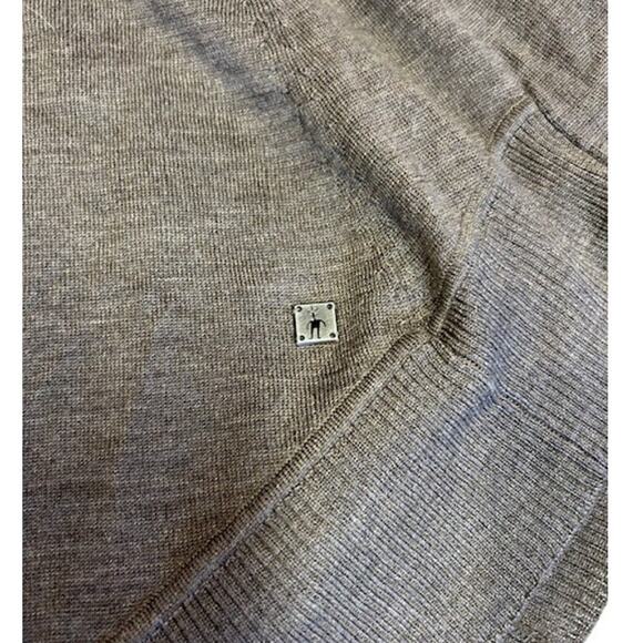 SMARTWOOL Brown Grey Poncho Cowl Neck Merino Wool Blend Sweater Small Medium S/M - Picture 6 of 10